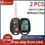 TOY 2+1 Buttons Rav4 Highlander Tacoma FCC ID: GQ4-52T 314Mhz (Without Chip)